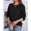 image:imageZeagoo Fall Sweaters for Women 2025 Casual Crewneck Knit Long Sleeve Loose Pullover Sweater Outfits TopsBlack
