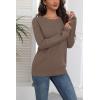 image:imageZeagoo Fall Sweaters for Women 2025 Casual Crewneck Knit Long Sleeve Loose Pullover Sweater Outfits TopsBrown