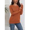 image:imageZeagoo Fall Sweaters for Women 2025 Casual Crewneck Knit Long Sleeve Loose Pullover Sweater Outfits TopsCaramel