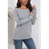 image:imageZeagoo Fall Sweaters for Women 2025 Casual Crewneck Knit Long Sleeve Loose Pullover Sweater Outfits TopsGray