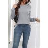 image:imageZeagoo Fall Sweaters for Women 2025 Casual Crewneck Knit Long Sleeve Loose Pullover Sweater Outfits TopsGray