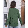 image:imageZeagoo Fall Sweaters for Women 2025 Casual Crewneck Knit Long Sleeve Loose Pullover Sweater Outfits TopsGreen Polka Dot