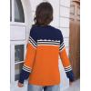 image:imageZeagoo Fall Sweaters for Women 2025 Casual Crewneck Knit Long Sleeve Loose Pullover Sweater Outfits TopsOrange Striped