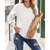 image:imageZeagoo Fall Sweaters for Women 2025 Casual Crewneck Knit Long Sleeve Loose Pullover Sweater Outfits TopsWhite