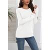image:imageZeagoo Fall Sweaters for Women 2025 Casual Crewneck Knit Long Sleeve Loose Pullover Sweater Outfits TopsWhite