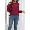 image:imageZeagoo Fall Sweaters for Women 2025 Casual Crewneck Knit Long Sleeve Loose Pullover Sweater Outfits TopsWine Red