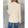 image:imageZeagoo Womens 2026 Fall V Neck Sweater Trendy Long Sleeve Casual Lightweight Ribbed Knit Pullover TopsApricot