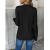image:imageZeagoo Womens 2026 Fall V Neck Sweater Trendy Long Sleeve Casual Lightweight Ribbed Knit Pullover TopsBlack