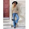 image:imageZeagoo Womens 2026 Fall V Neck Sweater Trendy Long Sleeve Casual Lightweight Ribbed Knit Pullover TopsCoffee