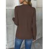 image:imageZeagoo Womens 2026 Fall V Neck Sweater Trendy Long Sleeve Casual Lightweight Ribbed Knit Pullover TopsDark Brown