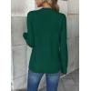 image:imageZeagoo Womens 2026 Fall V Neck Sweater Trendy Long Sleeve Casual Lightweight Ribbed Knit Pullover TopsGreen