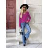 image:imageZeagoo Womens 2026 Fall V Neck Sweater Trendy Long Sleeve Casual Lightweight Ribbed Knit Pullover TopsHot Pink