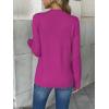 image:imageZeagoo Womens 2026 Fall V Neck Sweater Trendy Long Sleeve Casual Lightweight Ribbed Knit Pullover TopsHot Pink