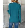 image:imageZeagoo Womens 2026 Fall V Neck Sweater Trendy Long Sleeve Casual Lightweight Ribbed Knit Pullover TopsLake Blue
