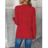 image:imageZeagoo Womens 2026 Fall V Neck Sweater Trendy Long Sleeve Casual Lightweight Ribbed Knit Pullover TopsMerry Chrismas