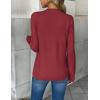 image:imageZeagoo Womens 2026 Fall V Neck Sweater Trendy Long Sleeve Casual Lightweight Ribbed Knit Pullover TopsWine Red