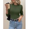 image:imageZeagoo Womens Fleece Sherpa Lined Sweater Mock Neck Long Sleeve Thermal Shirt 2026 Fall Winter Fuzzy Knit Jumper Tops SXXLArmy Green