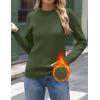 image:imageZeagoo Womens Fleece Sherpa Lined Sweater Mock Neck Long Sleeve Thermal Shirt 2026 Fall Winter Fuzzy Knit Jumper Tops SXXLArmy Green