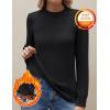 image:imageZeagoo Womens Fleece Sherpa Lined Sweater Mock Neck Long Sleeve Thermal Shirt 2026 Fall Winter Fuzzy Knit Jumper Tops SXXLBlack