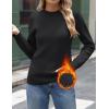 image:imageZeagoo Womens Fleece Sherpa Lined Sweater Mock Neck Long Sleeve Thermal Shirt 2026 Fall Winter Fuzzy Knit Jumper Tops SXXLBlack