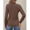 image:imageZeagoo Womens Fleece Sherpa Lined Sweater Mock Neck Long Sleeve Thermal Shirt 2026 Fall Winter Fuzzy Knit Jumper Tops SXXLCoffee