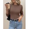 image:imageZeagoo Womens Fleece Sherpa Lined Sweater Mock Neck Long Sleeve Thermal Shirt 2026 Fall Winter Fuzzy Knit Jumper Tops SXXLCoffee