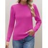 image:imageZeagoo Womens Fleece Sherpa Lined Sweater Mock Neck Long Sleeve Thermal Shirt 2026 Fall Winter Fuzzy Knit Jumper Tops SXXLHot Pink