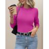 image:imageZeagoo Womens Fleece Sherpa Lined Sweater Mock Neck Long Sleeve Thermal Shirt 2026 Fall Winter Fuzzy Knit Jumper Tops SXXLHot Pink