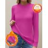 image:imageZeagoo Womens Fleece Sherpa Lined Sweater Mock Neck Long Sleeve Thermal Shirt 2026 Fall Winter Fuzzy Knit Jumper Tops SXXLHot Pink
