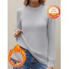 image:imageZeagoo Womens Fleece Sherpa Lined Sweater Mock Neck Long Sleeve Thermal Shirt 2026 Fall Winter Fuzzy Knit Jumper Tops SXXLLight Grey