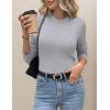 image:imageZeagoo Womens Fleece Sherpa Lined Sweater Mock Neck Long Sleeve Thermal Shirt 2026 Fall Winter Fuzzy Knit Jumper Tops SXXLLight Grey