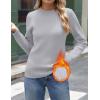 image:imageZeagoo Womens Fleece Sherpa Lined Sweater Mock Neck Long Sleeve Thermal Shirt 2026 Fall Winter Fuzzy Knit Jumper Tops SXXLLight Grey