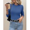 image:imageZeagoo Womens Fleece Sherpa Lined Sweater Mock Neck Long Sleeve Thermal Shirt 2026 Fall Winter Fuzzy Knit Jumper Tops SXXLNavy