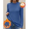 image:imageZeagoo Womens Fleece Sherpa Lined Sweater Mock Neck Long Sleeve Thermal Shirt 2026 Fall Winter Fuzzy Knit Jumper Tops SXXLNavy