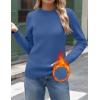 image:imageZeagoo Womens Fleece Sherpa Lined Sweater Mock Neck Long Sleeve Thermal Shirt 2026 Fall Winter Fuzzy Knit Jumper Tops SXXLNavy