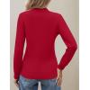 image:imageZeagoo Womens Fleece Sherpa Lined Sweater Mock Neck Long Sleeve Thermal Shirt 2026 Fall Winter Fuzzy Knit Jumper Tops SXXLRed