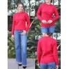 image:imageZeagoo Womens Fleece Sherpa Lined Sweater Mock Neck Long Sleeve Thermal Shirt 2026 Fall Winter Fuzzy Knit Jumper Tops SXXLRed