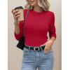 image:imageZeagoo Womens Fleece Sherpa Lined Sweater Mock Neck Long Sleeve Thermal Shirt 2026 Fall Winter Fuzzy Knit Jumper Tops SXXLRed