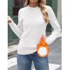 image:imageZeagoo Womens Fleece Sherpa Lined Sweater Mock Neck Long Sleeve Thermal Shirt 2026 Fall Winter Fuzzy Knit Jumper Tops SXXLWhite