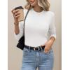 image:imageZeagoo Womens Fleece Sherpa Lined Sweater Mock Neck Long Sleeve Thermal Shirt 2026 Fall Winter Fuzzy Knit Jumper Tops SXXLWhite