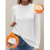 image:imageZeagoo Womens Fleece Sherpa Lined Sweater Mock Neck Long Sleeve Thermal Shirt 2026 Fall Winter Fuzzy Knit Jumper Tops SXXLWhite