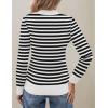 image:imageZeagoo Womens Fleece Sherpa Lined Sweater Mock Neck Long Sleeve Thermal Shirt 2026 Fall Winter Fuzzy Knit Jumper Tops SXXLWhite Black Stripe