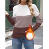 image:imageZeagoo Womens Fleece Sherpa Lined Sweater Mock Neck Long Sleeve Thermal Shirt 2026 Fall Winter Fuzzy Knit Jumper Tops SXXLWhite Khaki Brown