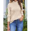 image:imageZeagoo Womens Turtleneck Sweater Fall Winter 2026 Long Sleeve Chunky Knitted Trendy Pullover TopsBeige