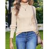 image:imageZeagoo Womens Turtleneck Sweater Fall Winter 2026 Long Sleeve Chunky Knitted Trendy Pullover TopsBeige