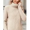 image:imageZeagoo Womens Turtleneck Sweater Fall Winter 2026 Long Sleeve Chunky Knitted Trendy Pullover TopsBeige