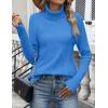 image:imageZeagoo Womens Turtleneck Sweater Fall Winter 2026 Long Sleeve Chunky Knitted Trendy Pullover TopsBlue