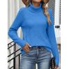 image:imageZeagoo Womens Turtleneck Sweater Fall Winter 2026 Long Sleeve Chunky Knitted Trendy Pullover TopsBlue