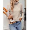 image:imageZeagoo Womens Turtleneck Sweater Fall Winter 2026 Long Sleeve Chunky Knitted Trendy Pullover TopsDark Apricot