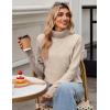 image:imageZeagoo Womens Turtleneck Sweater Fall Winter 2026 Long Sleeve Chunky Knitted Trendy Pullover TopsDark Apricot